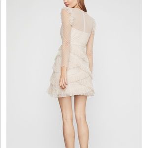 bcbg pleated tulle ruffle dress